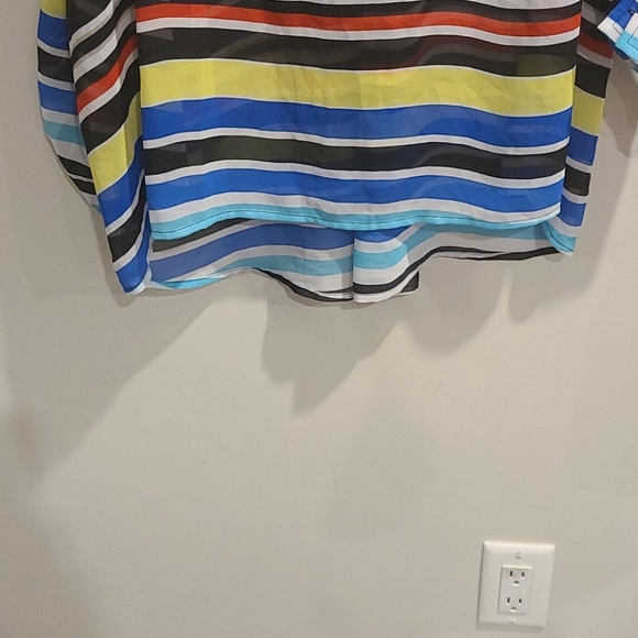 NWT A.N.A sheer black striped blouse - Picture 4 of 7